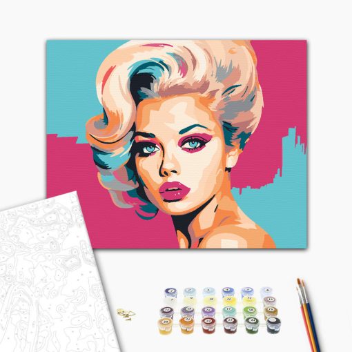 Szőke ikon 2 - Számfestő készlet kereten 40x50