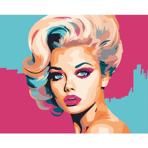 Szőke ikon 2 - Számfestő készlet kereten 40x50