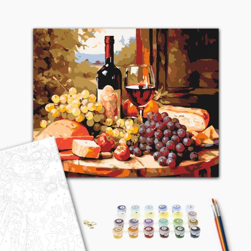 Boros csendélet - Számfestő készlet kereten 40x50