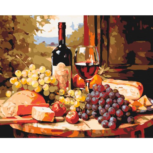 Boros csendélet - Számfestő készlet kereten 40x50