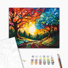 Absztrakt ösvény - Számfestő készlet kereten 40x50