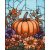 Kürbismosaik - Malen-nach-Zahlen-Set auf Keilrahmen 40x50