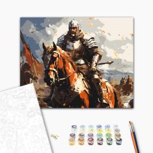 A lovag - Számfestő készlet kereten 40x50