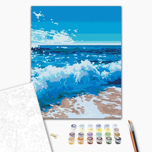 Hullámok - Számfestő készlet kereten 40x50