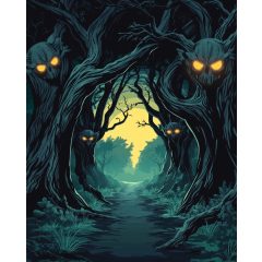 Figyelő erdő - Számfestő készlet kereten 40x50