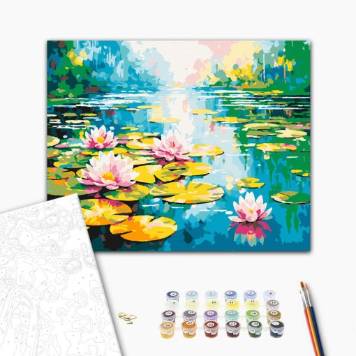 Vízililiomok - Számfestő készlet kereten 40x50