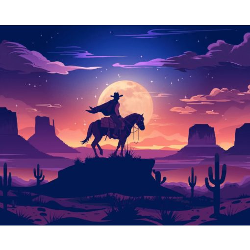 Hajnali lovaglás - Számfestő készlet kereten 40x50