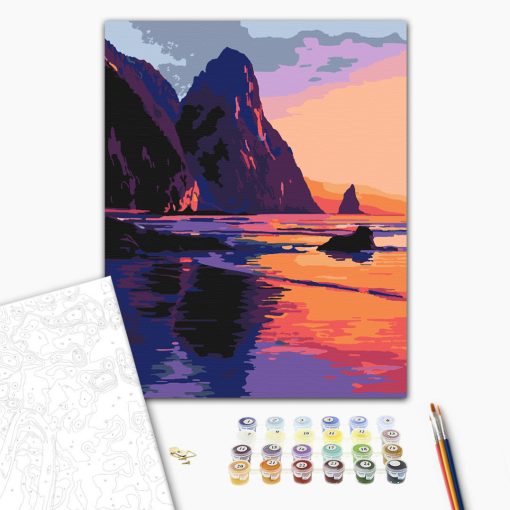 Ahol a víz partot ér - Számfestő készlet kereten 40x50