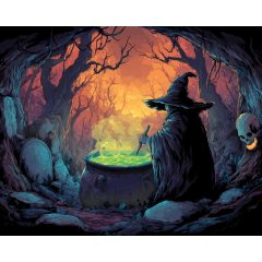 Az erdő boszorkánya - Számfestő készlet kereten 40x50