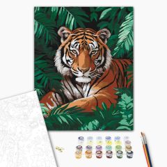   Der König des Dschungels - Malen-nach-Zahlen-Set auf Keilrahmen 40x50