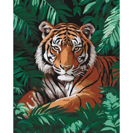 Der König des Dschungels - Malen-nach-Zahlen-Set auf Keilrahmen 40x50