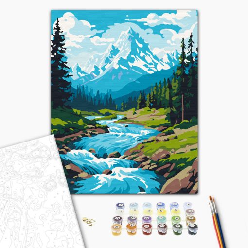 Alpesi patak - Számfestő készlet kereten 40x50