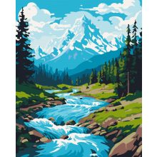 Alpesi patak - Számfestő készlet kereten 40x50