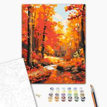 Patak az ősz színeiben - Számfestő készlet kereten 40x50