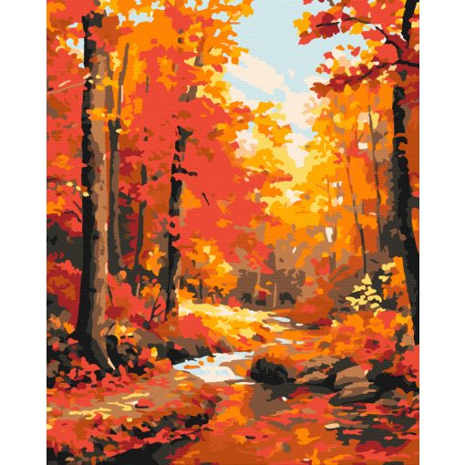 Patak az ősz színeiben - Számfestő készlet kereten 40x50