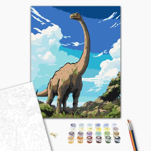 Brachiosaurus - Számfestő készlet kereten 40x50