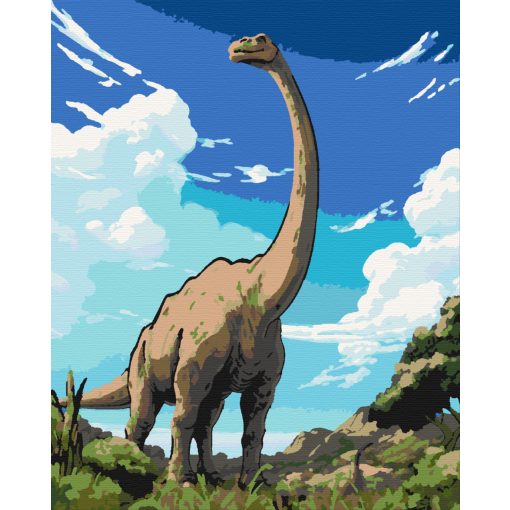 Brachiosaurus - Számfestő készlet kereten 40x50