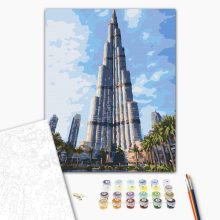 Burj Khalifa - Számfestő készlet kereten 40x50