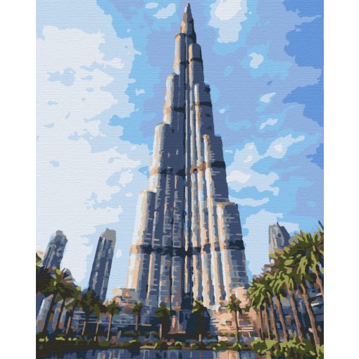 Burj Khalifa - Számfestő készlet kereten 40x50