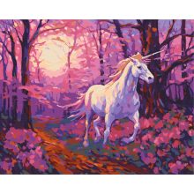 Märchenhafte Einhorn - Malen-nach-Zahlen-Set auf Keilrahmen 40x50