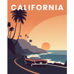 Kalifornia - Számfestő készlet kereten 40x50