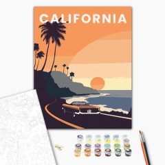 Kalifornia - Számfestő készlet kereten 40x50
