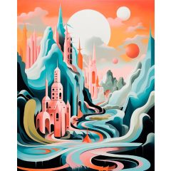 Túl a valóságon - Számfestő készlet kereten 40x50