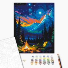 Sátrazás a csillagok alatt - Számfestő készlet kereten 40x50