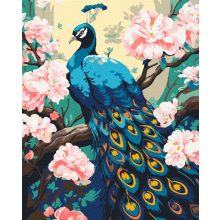 Bájos páva - Számfestő készlet kereten 40x50