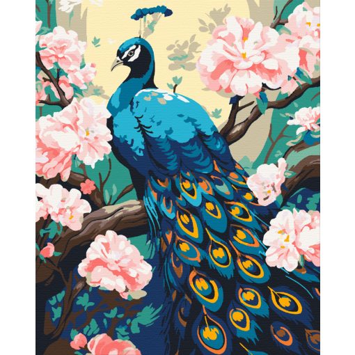 Bájos páva - Számfestő készlet kereten 40x50