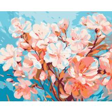 Rózsaszín szirmok - Számfestő készlet kereten 40x50