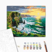 Napfényes hullámok - Számfestő készlet kereten 40x50