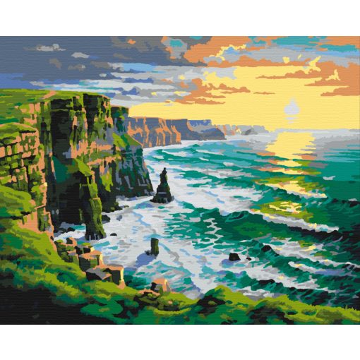 Napfényes hullámok - Számfestő készlet kereten 40x50