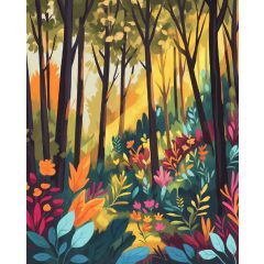 Napsugár a fák közt - Számfestő készlet kereten 40x50