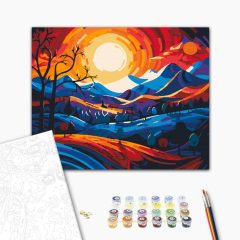 Színes dombok - Számfestő készlet kereten 40x50