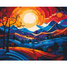 Színes dombok - Számfestő készlet kereten 40x50