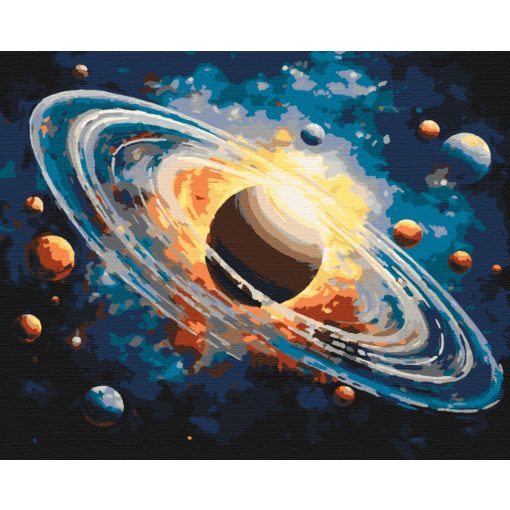 Kozmikus forgatag - Számfestő készlet kereten 40x50