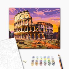 Kolosszeum a naplementében - Számfestő készlet kereten 40x50