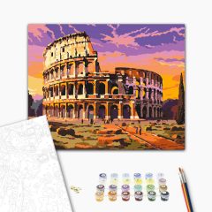   Kolosszeum a naplementében - Számfestő készlet kereten 40x50