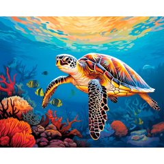 Korallok közt - Számfestő készlet kereten 40x50