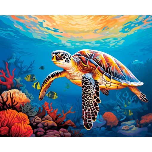 Korallok közt - Számfestő készlet kereten 40x50