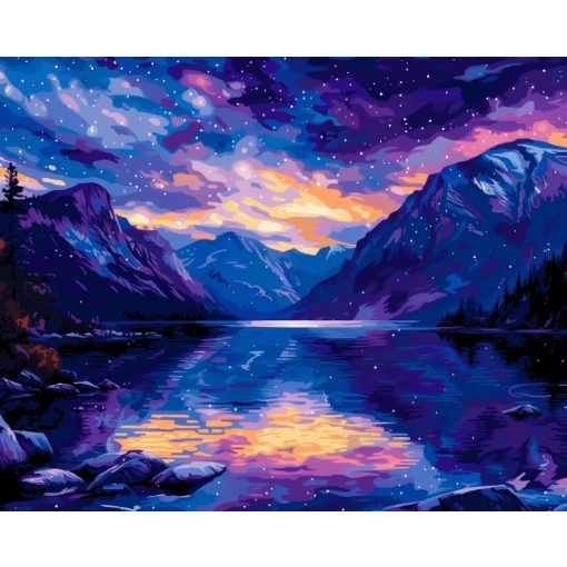 Kozmikus tó - Számfestő készlet kereten 40x50