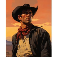 Cowboy - Számfestő készlet kereten 40x50