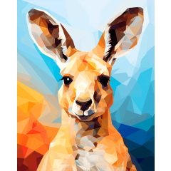 Mozaik kenguru - Számfestő készlet kereten 40x50
