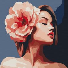 Rózsás gondolat - Számfestő készlet kereten 40x40