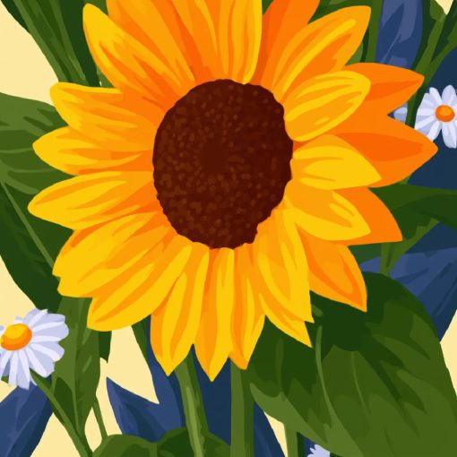 A nap virágja - Számfestő készlet kereten 40x40