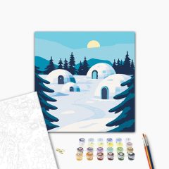 Iglo falu - Számfestő készlet kereten 40x40