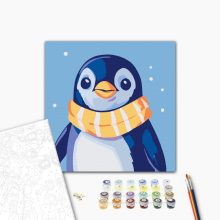 Kis pingvin - Számfestő készlet kereten 40x40