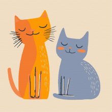 Mosolygó macskák - Számfestő készlet kereten 40x40