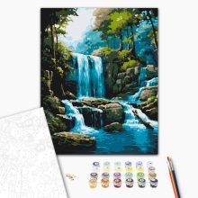 Cascade vízesés - Számfestő készlet kereten 40x50